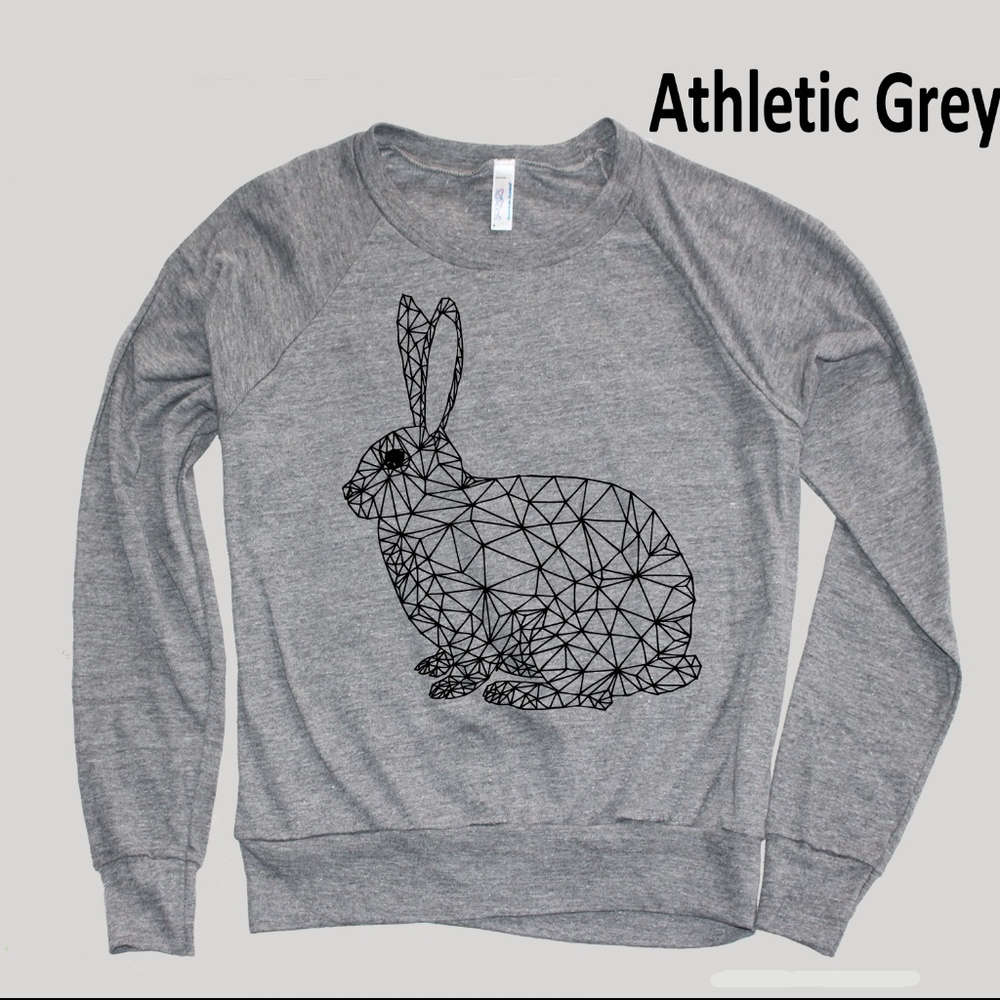 Bunny GEOMETRIC Sweater Graphic Print MED